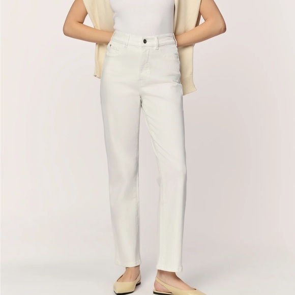 Warp + Weft ASE White Crop Straight Leg Aspen Pitkin Jeans Off White Size 12 - Picture 1 of 16